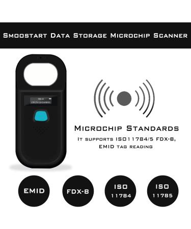 Buy Smoostart Pet Microchip Scanner - ISO11784/FDX-B Chip Reader for Dogs & Cats | Save 128 Data - W90A Black - Buy Online on GoSupps.com