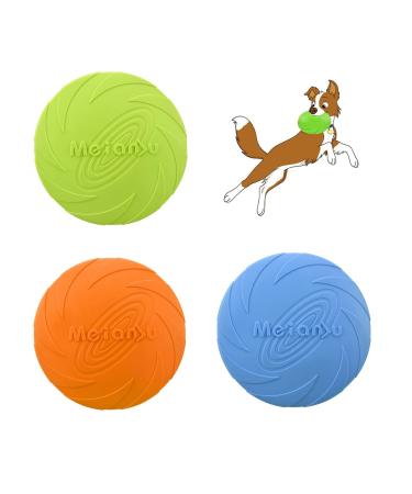 Pack of 3 dog frisbees dog toy frisbee rubber frisbee dog discs perfect for dog training throwing catching and playing - Buy Online on GoSupps.com