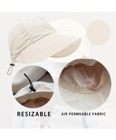 Beige Ladies Sun Protection Hat & Sunscreen Pair - Wide Brim Outdoor Hat for Camping Travel Fishing & Shopping - Buy Online on GoSupps.com