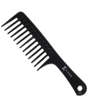 Kobe Professional Carbon Fibre Wide Tooth Comb Compact Carbon Rake Comb Coarse Teeth Shatter-Proof Anti-Static Barbers Salon Hairdresser Hair Care Tools For Men & Women Super strong 24cm.