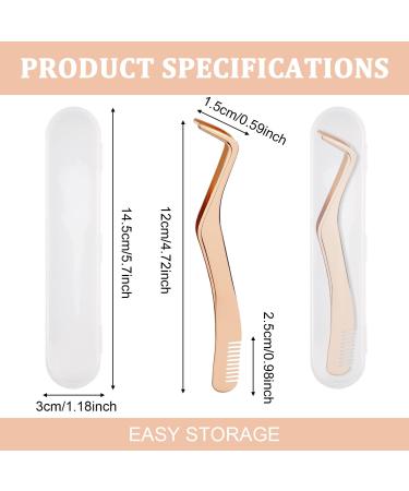 Lash Tweezers Eyelash Applicator Stainless Steel Upgraded 2 in 1 Lash Extension Tweezers with Comb Eyelash Applicator for Precise Lash Application Removing Eyebrows (Rose Gold) - Buy Online on GoSupps.com