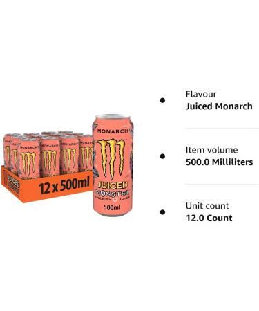 Monster Energy Drink 12x500ml (Juiced Monarch) - Buy Online on GoSupps.com