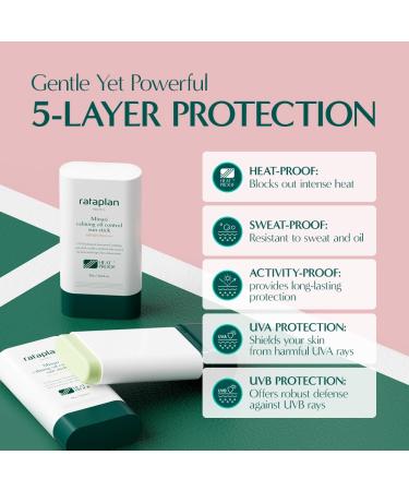 Rataplan Minari Calming Oil Control Sun Stick SPF 50+ PA++++ | Best Korean Sunscreen for Oily Skin - Matte Reef Safe & No White Cast - Buy Online on GoSupps.com