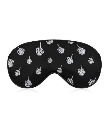 Fuck Off Middle Finger Sleeping Blindfold Mask Cute Eye Shade Cover with Adjustable Strap for Women Men Night