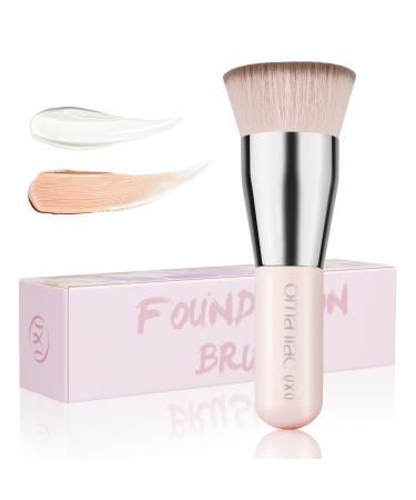 OMANIAC Makeup Brushes Flat Top Pro Foundation Brush Concealer Brush Travel Make Up Brushes Flawless Brush Ideal for Liquid Cream Powder Blending Buffing Concealer SILVER