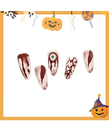 Runrayay 24 Red Eyes Press on Nails - Medium Horror Halloween Art Almond Nails | Adhesive Acrylic Nails for Women & Girls - Buy Online on GoSupps.com