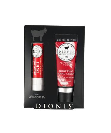 Dionis - Goat Milk Skin Care Peppermint Twist Scented Lotion (8.5 oz) and Hand Cream & Lip Balm Set (1 oz and .28 oz) Bundle - Made in the USA - Cruelty-free and Paraben-free - Buy Online on GoSupps.com