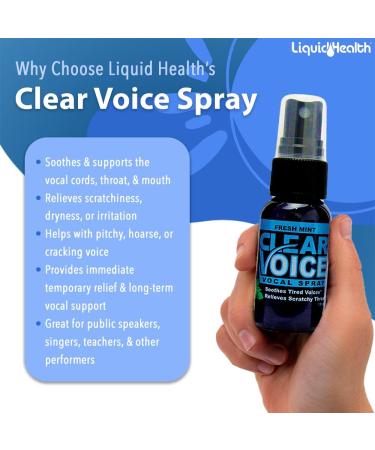 Clear Voice Vocal Throat Spray - Singing Ease & Voice Clarity, Fast Acting Herbal Oral Remedy for Singers, Speakers, Performers - Soothing Dampener, Moisturizer Relief, USA Made (Fresh Mint, 3 Pack) Fresh Mint 1 Fl Oz (Pack  - Buy Online on GoSupps.com