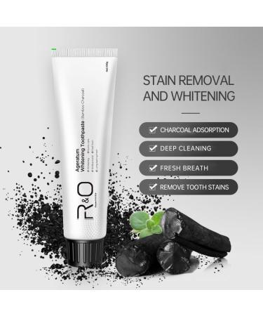 R&O Ageratum Whitening Toothpaste with Bamboo Charcoal 3.53 oz - Great for Teeth Whitening Reduces Plaque Removes Stubborn Stains Promotes Oral Health Long - Lasting Fresh Breath (3) - Buy Online on GoSupps.com