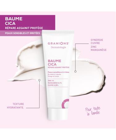 CICA Healing Cream - GRANIONS Dermatologie - Moisturizing Cream for Babies Children Adults - Vegetable Glycerine + Zinc + Copper - Soothing Balm - Sensitive and Irritated Skin - Face and Body - 40 - Buy Online on GoSupps.com