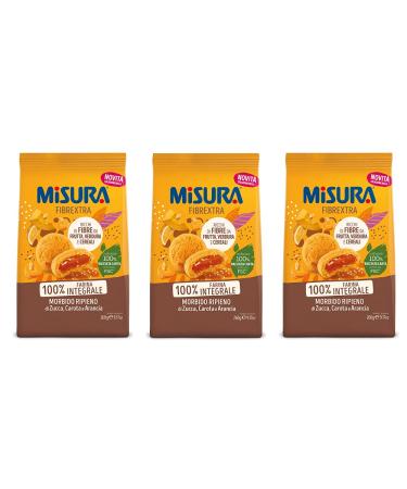 Misura Fibrextra Frollini Ripieni Pack of 3 wholemeal biscuits filled with pumpkin carrot and orange 260 g