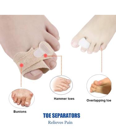 Bunion Corrector Splint Set - Toe Separators & Straightener Cushion Pads for Hammer, Mallet, and Overlapping Toes - Pack of 4 - Buy Online on GoSupps.com