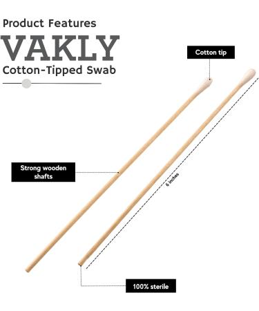 200 Sterile 6 Wooden Cotton Tipped Applicators - Medical Swabsticks for Location Application & Crafts - Buy Online on GoSupps.com