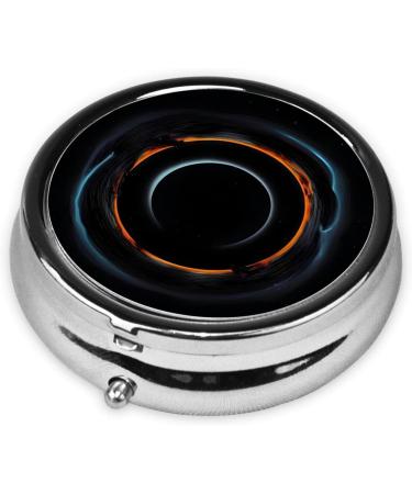 Mysterious Cosmic Black Holes Round Pill Box | 3 Compartment Travel Organizer for Easy Medication Management - Buy Online on GoSupps.com