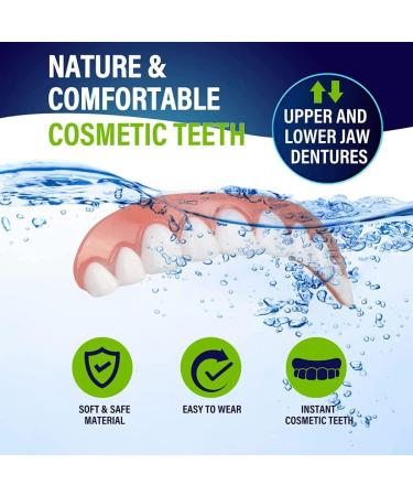 Ecoodisk Fake Teeth Comfortable Cosmetic Dental Replacement for Upper & Lower Jaw | Perfect Fit for Enhanced Smile - Buy Online on GoSupps.com