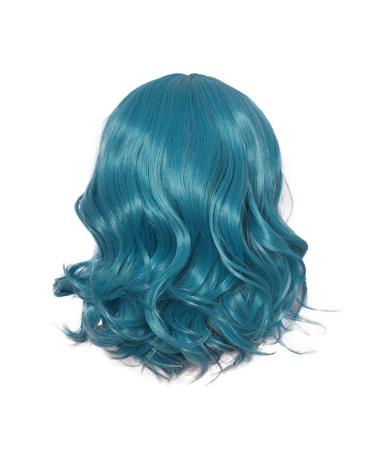 Wig Women Long Hair Green Synthetic Cosplay Long Women Wavy Curly Brazilian Hair 70s 80s 60s 50s