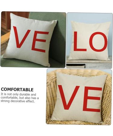 HOMSFOU 2pcs Pillow Christmas Decor Xmas Decor Valentine Decor Home D cor Home Forniture Back Cushions Sofa Sectional Cushions for Combination Cushion Cover Flax White - Buy Online on GoSupps.com