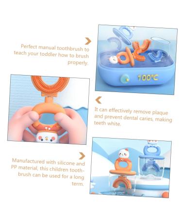 U-Shaped Silicone Toothbrush for Children | Healeeved | Dustproof & Safe | Smallkind 11x7cm Orange - Buy Online on GoSupps.com