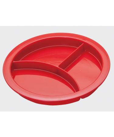 Divided Plate - Portion Plate - Adult sectioned Eating aid. Red
