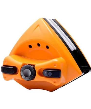 Double-sided Glass Wiper Cleaner Window Cleaner Wiper Glass Washing Cleaning Tool for Double Glazed Windows (Yellow)