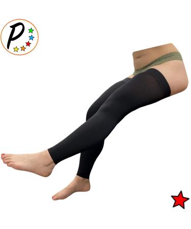Thigh Sleeve 20-30mmHg Compression Stocking for Calf & Knee Swelling - Black S/M | International Shipping - Buy Online on GoSupps.com