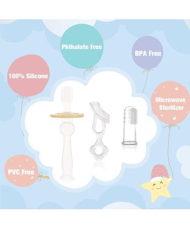 Haakaa Training Toothbrush Set - Soft Silicone Oral Care Kit for Baby, Infants, Toddlers & Kids - Blue - Buy Online on GoSupps.com