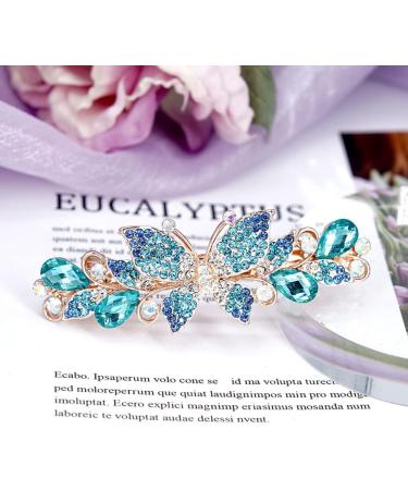 Elegant Butterfly Crystal Rhinestone Hair Clips for Women | Vintage Wedding Headdress & Fashionable Accessories | Lichengtai - Buy Online on GoSupps.com
