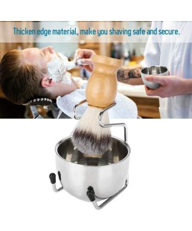 Premium Razor Holder & Shaving Brush Set for Men - Stylish Soap-Shell Design with Natural Wild Boar Bristles - 8.2x10.5cm Silver - Buy Online on GoSupps.com