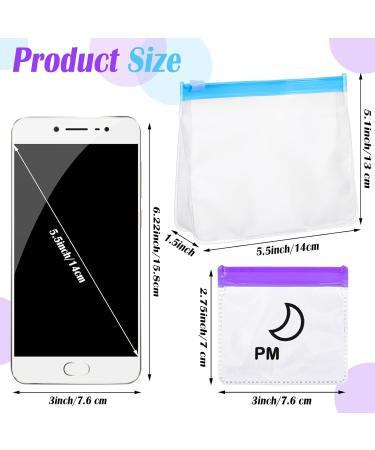 Colarr 14 Pcs AM PM Pill Pouches - Reusable Travel Pill Organizers for 7 Days - Zippered Medicine Bags with Slide Lock (Blue Purple) - Perfect for International Shipping - Buy Online on GoSupps.com