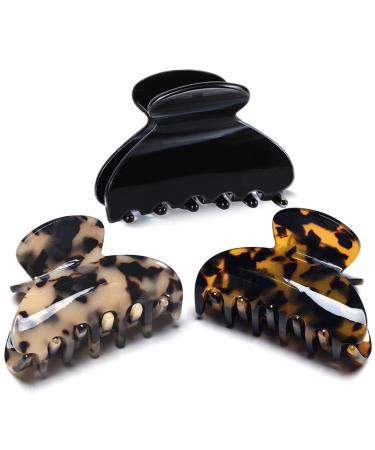 Fsmiling 3-Piece Acetate Hair Clips Set for Women | Small & Medium Hair Clips for Thin & Thick Hair - Stylish & Durable - Buy Online on GoSupps.com