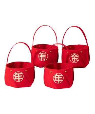 Spring Festival Fruit Basket Festive Candy Basket Non-Woven Fabric DIY Candy Basket Candy Tray for Home Kitchen Hixip