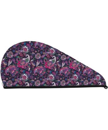 Traditional Oriental Paisley Microfiber Hair Towel - Soft Super Absorbent Coral Velvet Wrap for Long & Curly Hair - Buy Online on GoSupps.com