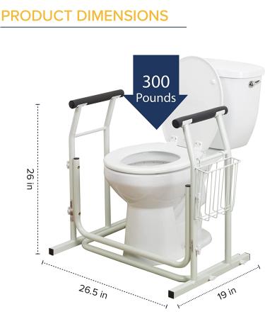 Drive Medical RTL12079 White Handicap Grab Bar for Toilets - Supportive Bathroom Safety Accessory - Buy Online on GoSupps.com