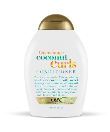 OGX Quenching + Coconut Curls Curl-Defining Conditioner Nourishing Curly Hair Conditioner with Coconut Oil Citrus Oil & Honey Paraben-Free with Sulfate-Free Surfactants 13 floz