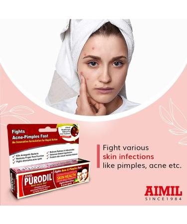 AIMIL Purodil Organic Anti Acne Cream Gel & Pimple Face Gel with Neem Tulsi & Aloe Vera (20 x 2) 40 gm - Buy Online on GoSupps.com