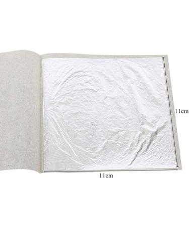 VGSEBA Edible Silver Leaf Sheets - 10 Sheets, 4.33 x 4.33 Silver Foil for Cake, Coffee, Art & Paintings, Gilding - 11cm yinbo11 - Buy Online on GoSupps.com