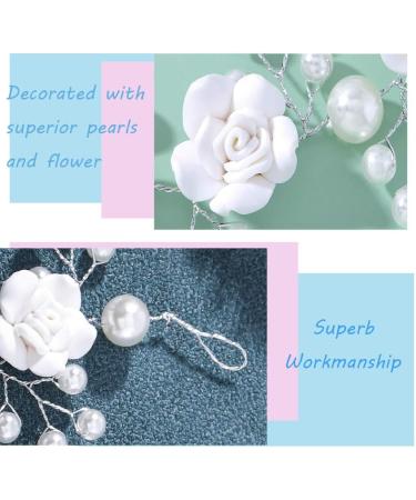 IYOU Princess Communion Headpiece Flower White Headband Pearl Hair Vine Bridal Wedding Hair Accessories for Flower Girls - Buy Online on GoSupps.com