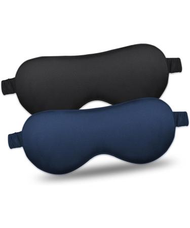Buy 2 Pack Silk Sleep Masks | Soft Blackout Eye Cover for Travel & Naps International Shipping Available - Buy Online on GoSupps.com