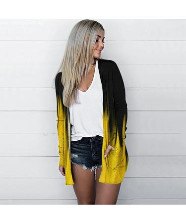 Long Shirt Outerwear Top Thin Warm Knitted Coat Women's Blouse V-Neck Shirt Tunic Long Women's Tunic Women's Shirt Casual Checked Shirt Women's Winter Chunky Knit Jacket E-yellow XXL - Buy Online on GoSupps.com