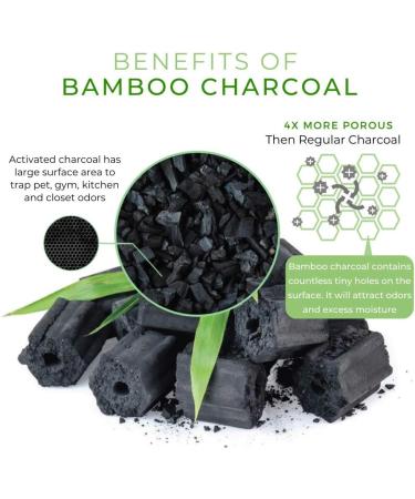 Enoch Bamboo Charcoal Air Purifying Bags (4 Packs) - Natural Odor Eliminator & Moisture Absorber for Homes, Cars, Shoes, Fridges, Closets - 4x200g - Buy Online on GoSupps.com