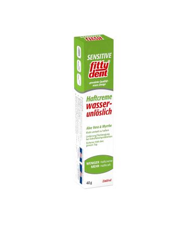 Fittydent Super Sensitive Adhesive Cream 40g - Water-Insoluble Denture Cream with Aloe Vera & Myrrh for Gentle Hold | International Shipping Available - Buy Online on GoSupps.com