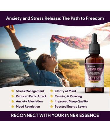 Hemp Seed Oil 220 000 Optimal for Migraine Relief Headache Relief & Stress Relief Certified Organic Made in USA Rich in Omega 3 6 9 Anxiety Relief & Sleep Aid- Antioxidant Formula 30ML - Buy Online on GoSupps.com
