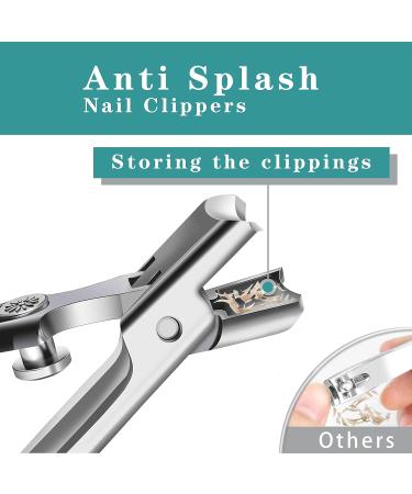 Professional Nail Clippers Set for Thick Nails - Anti Splash Design, Slanted Edge - Ideal for Seniors, Men and Women - Buy Online on GoSupps.com