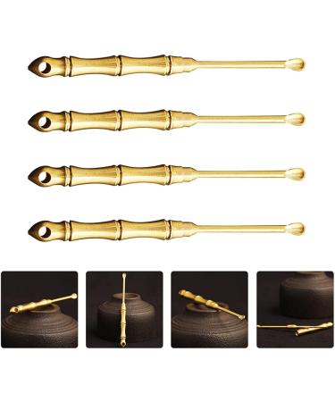 4pcs Brass Ear Spoons Ear Wax Removal Tool Set - Vintage Portable Ear Wax Remover Keychain - Buy Online on GoSupps.com