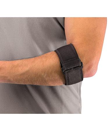 MUELLER Tennis Elbow Support with Gel Pad  Black  One Size Fits Most Black With Gel Pad - Buy Online on GoSupps.com