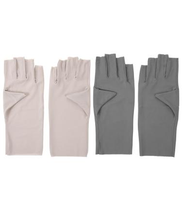 Beaupretty 2 Pairs UV Protection Gloves Anti UV Gloves Gel Manicure Gloves Fingerless Gloves for Women