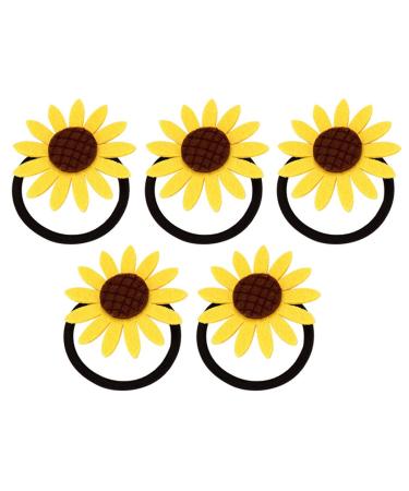 display08 5 x Sunflower Elastic Bands Bands Rings Rope Ponytail Holder Accessories