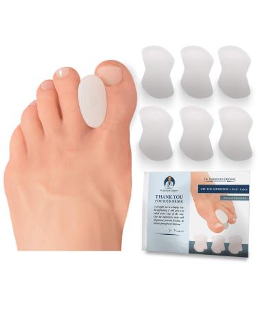 Dr. Fredericks Original Gel Toe Separators - 6 Pcs - Gel Toe Spacers - Temporary Bunion Corrector - Gel Orthotic for Bunion - Overlapping Toe Pain - Large Large (6 Count) - Buy Online on GoSupps.com