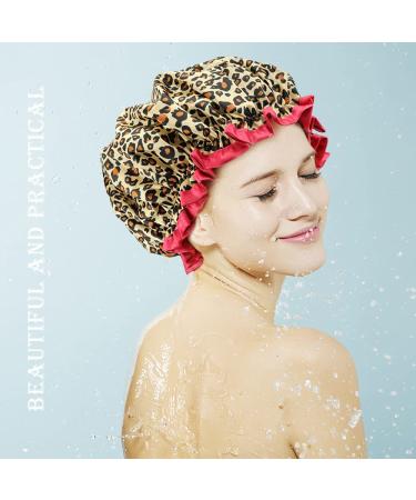 TCOTBE 4-Piece Waterproof Shower Cap Set for Women - Reusable Elastic Bathing Hair Caps - Buy Online on GoSupps.com