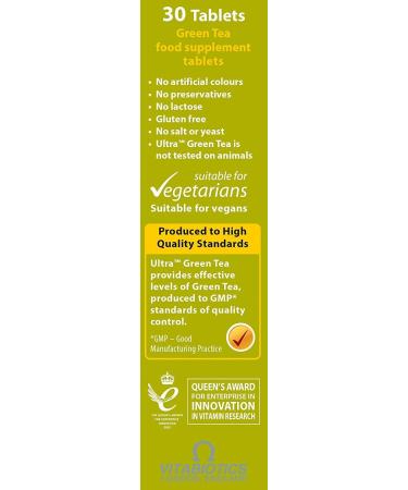 Vitabiotics Ultra Green Tea Tablets - 30 Count | Green Tea Extract Supplement - Buy Online on GoSupps.com